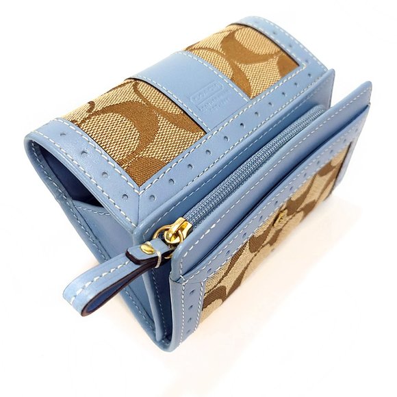 Coach Vintage Leather & Canvas Wallet with Key Chain - Picture 10 of 11